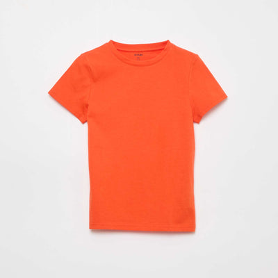 Basic plain jersey T-shirt ORANGE