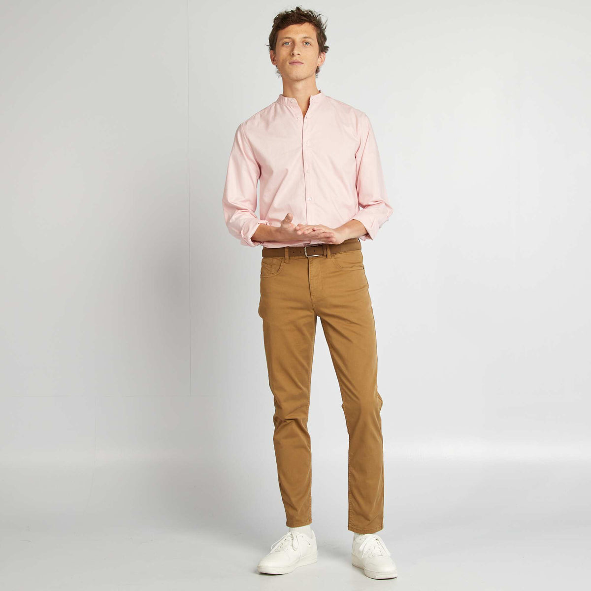 Slim 5-pocket chino - L32 BROWN