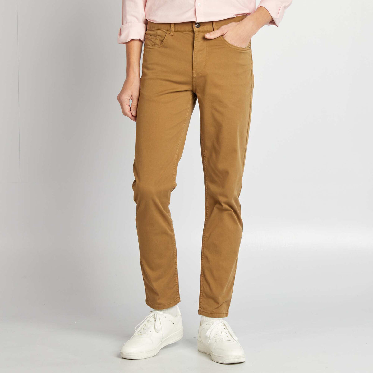 Slim 5-pocket chino - L32 BROWN