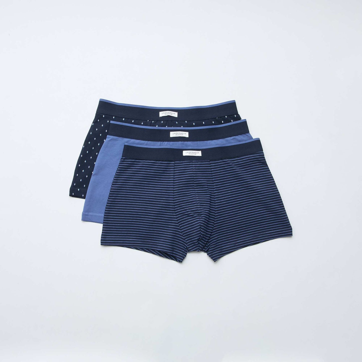 Pack of 3 pairs of stretch boxer shorts BLUE