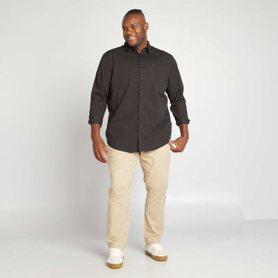 Stretch twill shirt Black