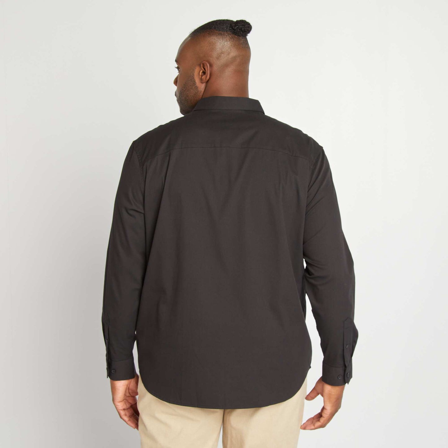 Stretch twill shirt Black