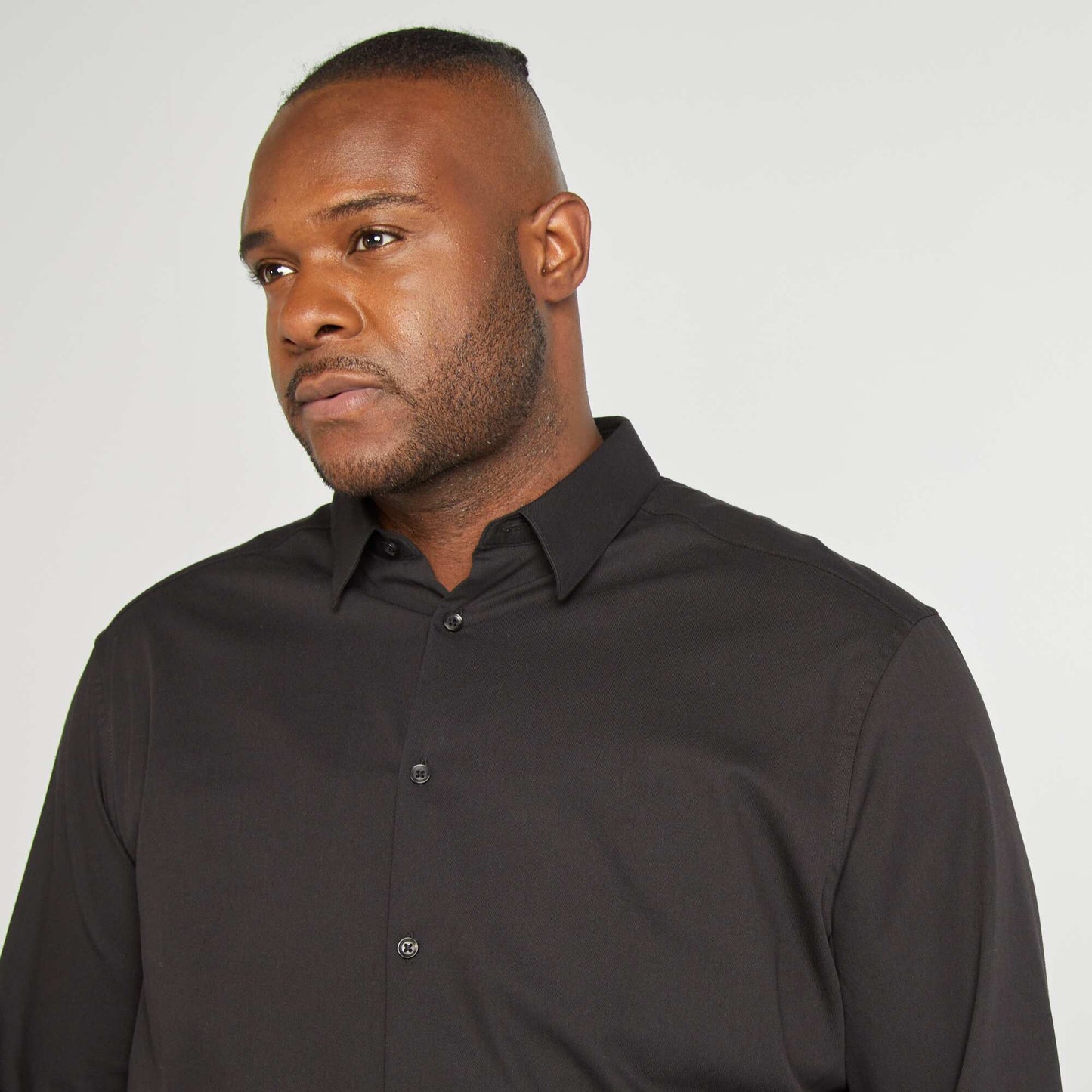 Stretch twill shirt Black