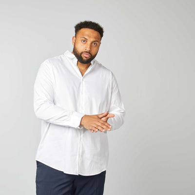 Stretch twill shirt White