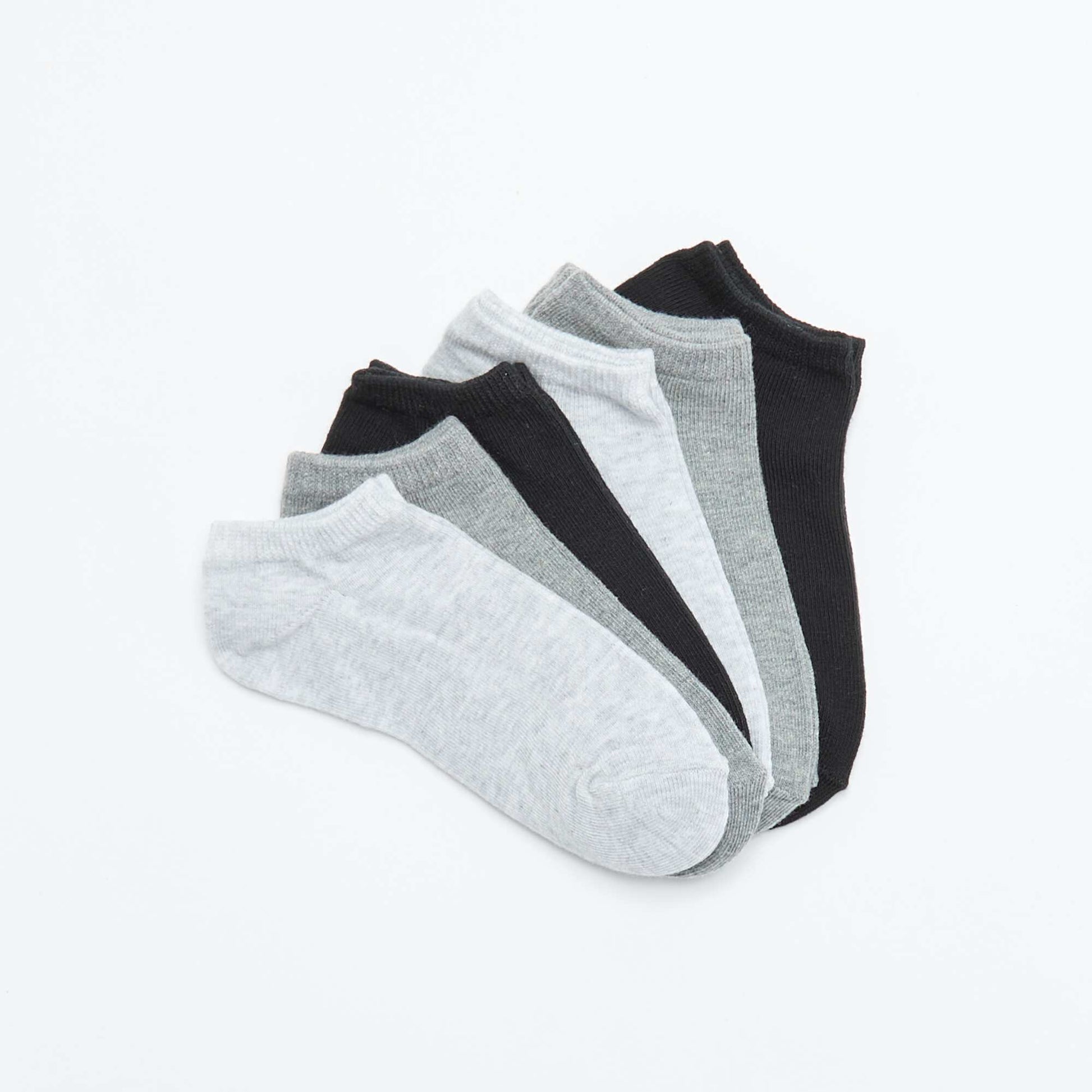 Pack of 7 pairs of invisible socks GREY