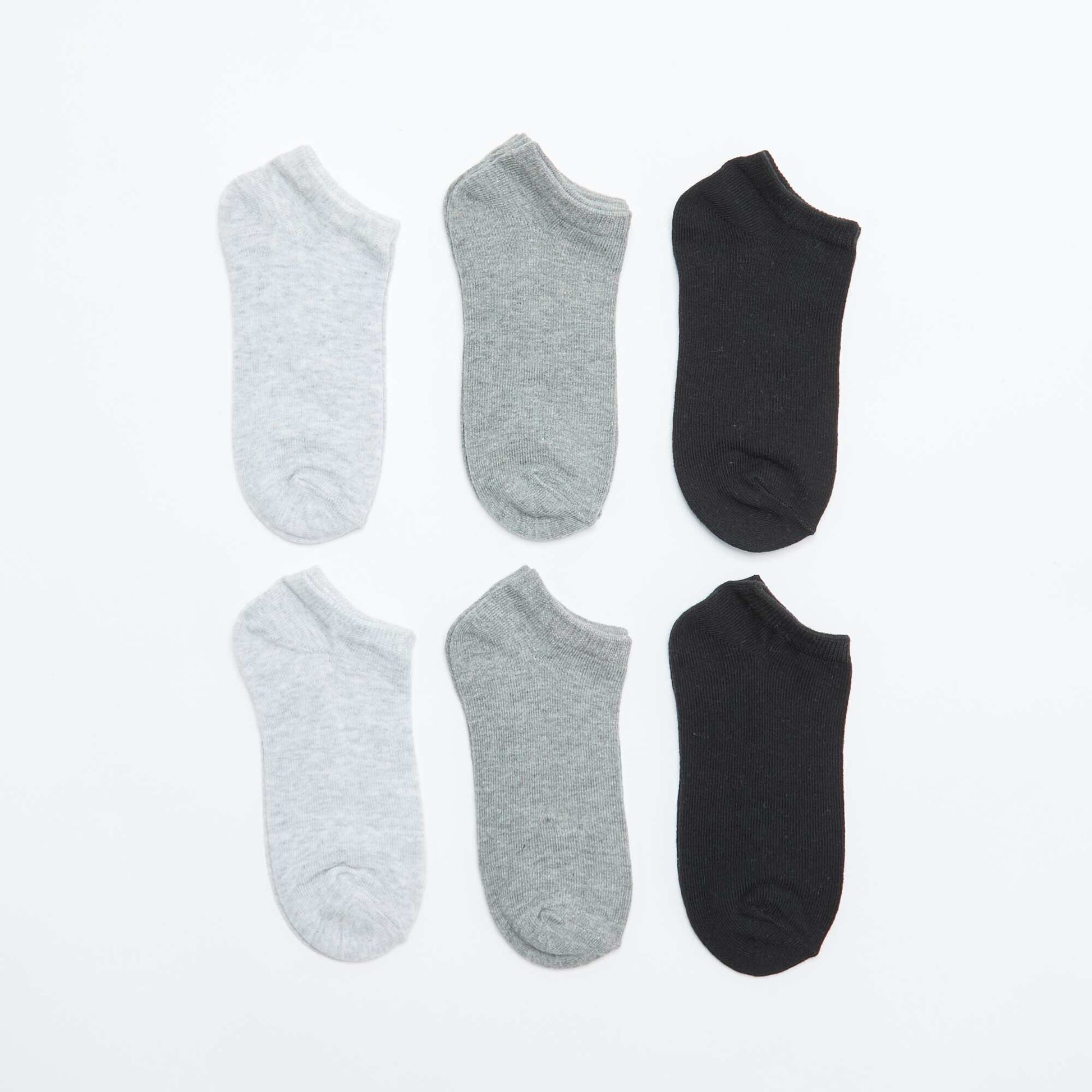 Pack of 7 pairs of invisible socks GREY