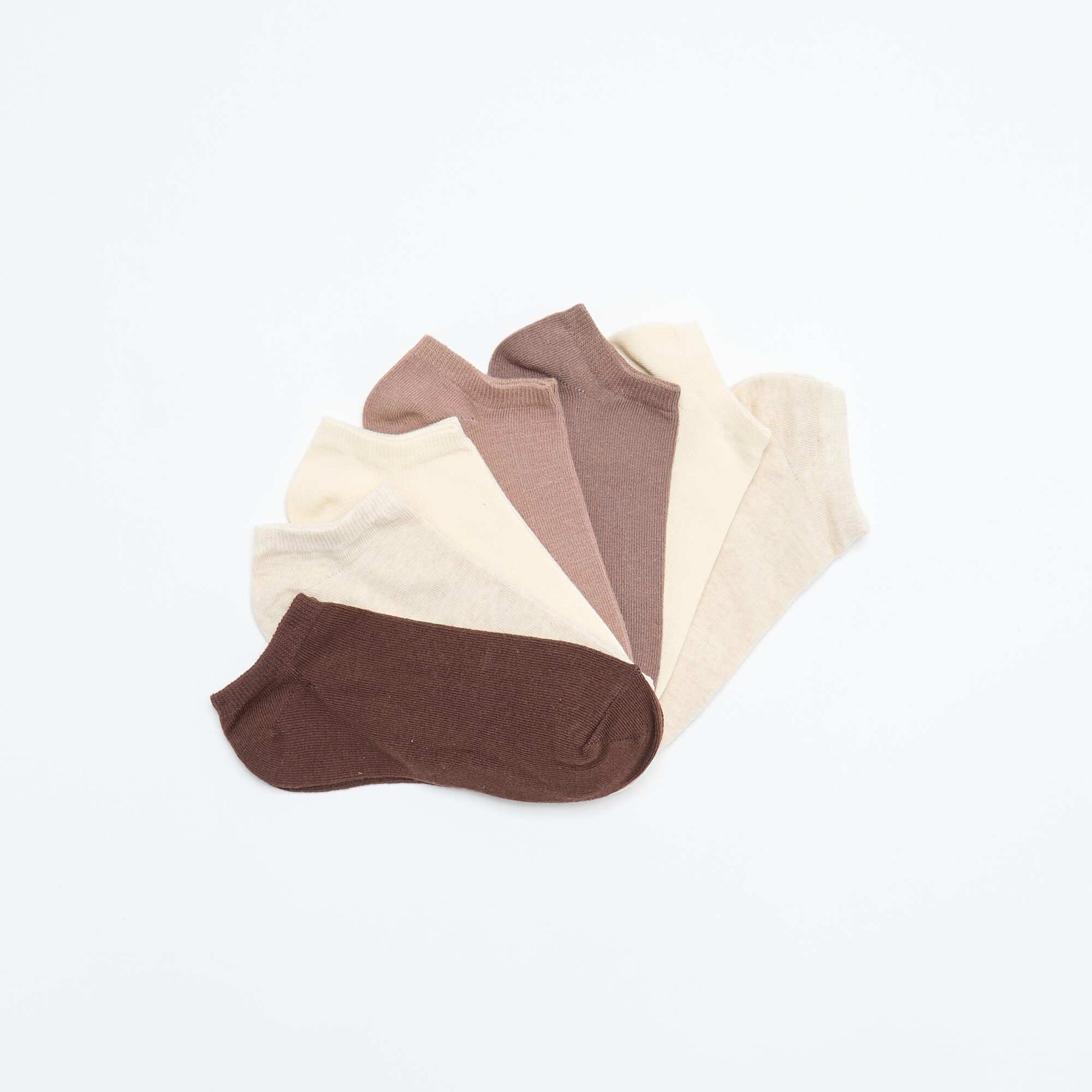 Pack of 7 Invisible Socks BROWN