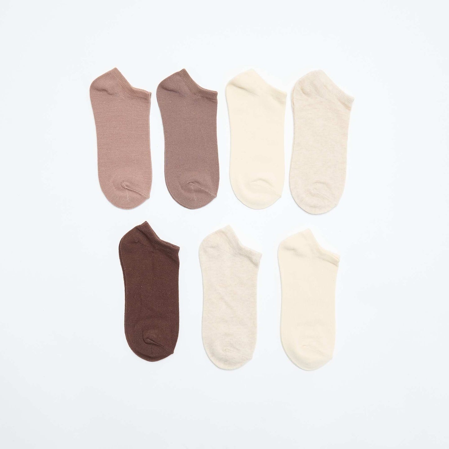 Pack of 7 Invisible Socks BROWN