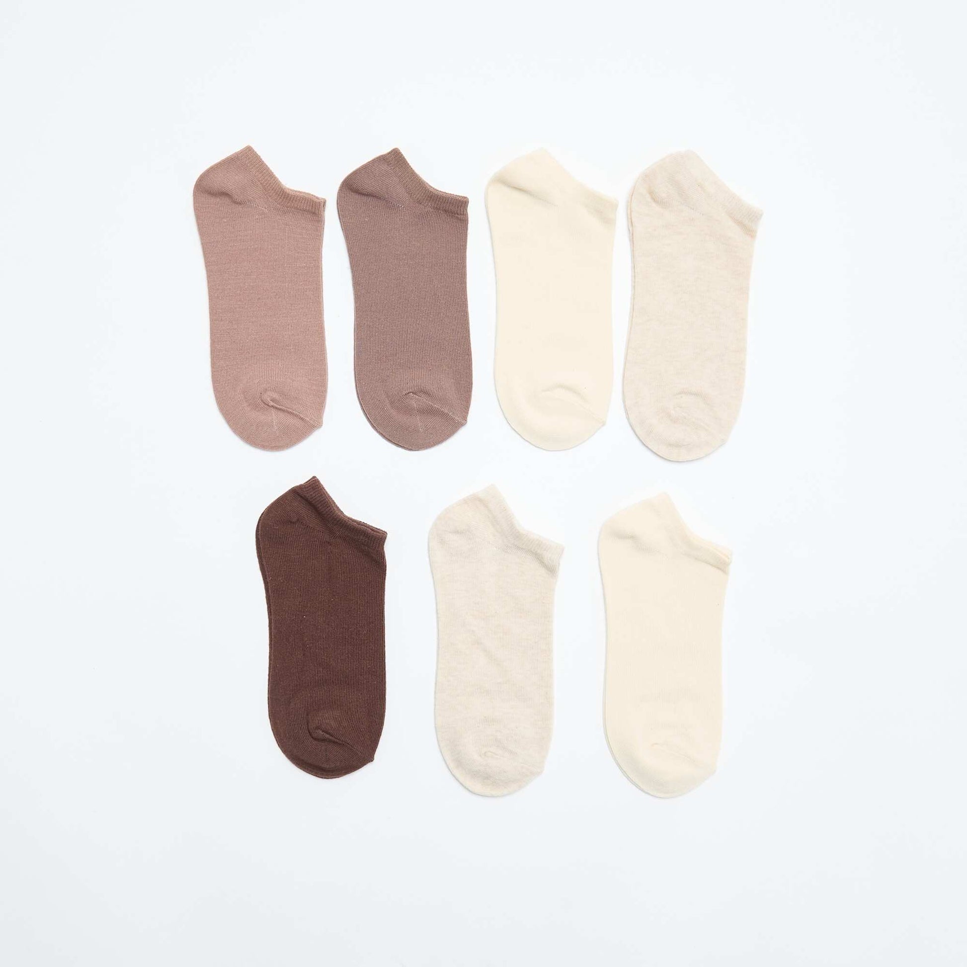 Pack of 7 Invisible Socks BROWN