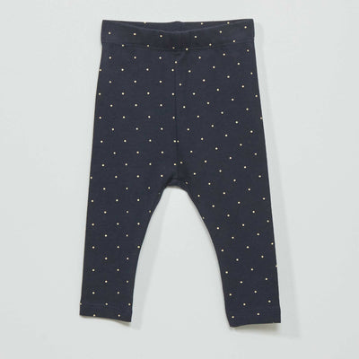 Long fancy leggings NAVY DOTS
