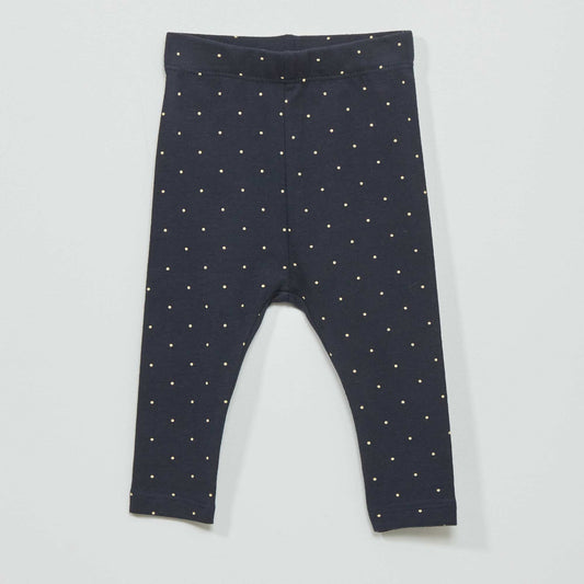 Long fancy leggings NAVY DOTS