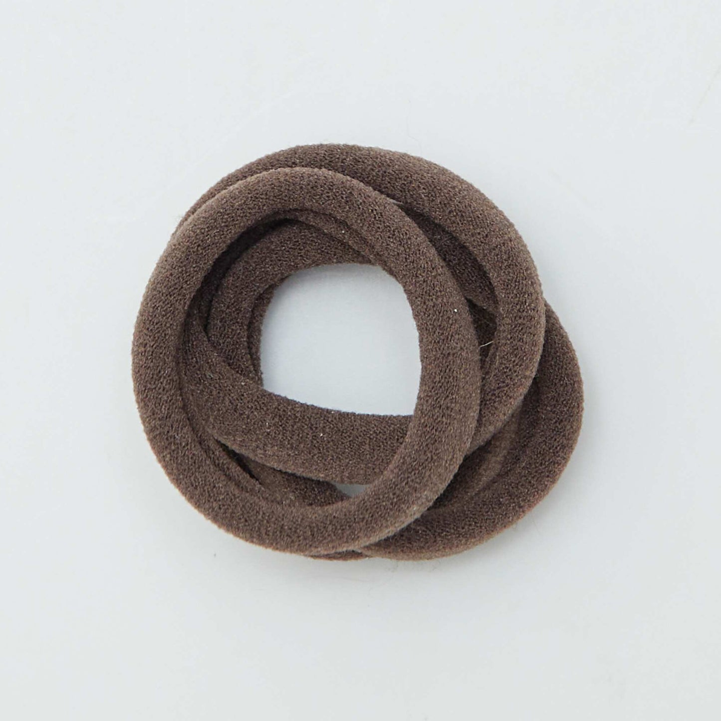 Pack of 10 elasticated hair bands BROWN