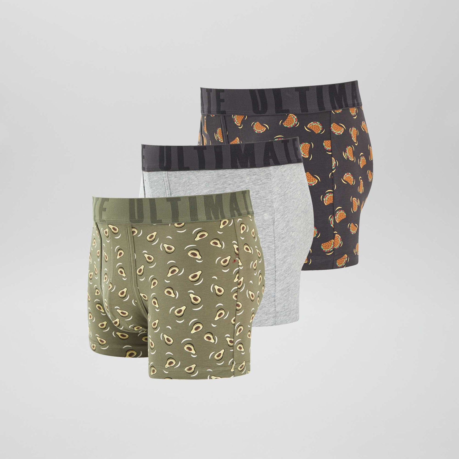 Pack of 3 patterned boxers GREEN