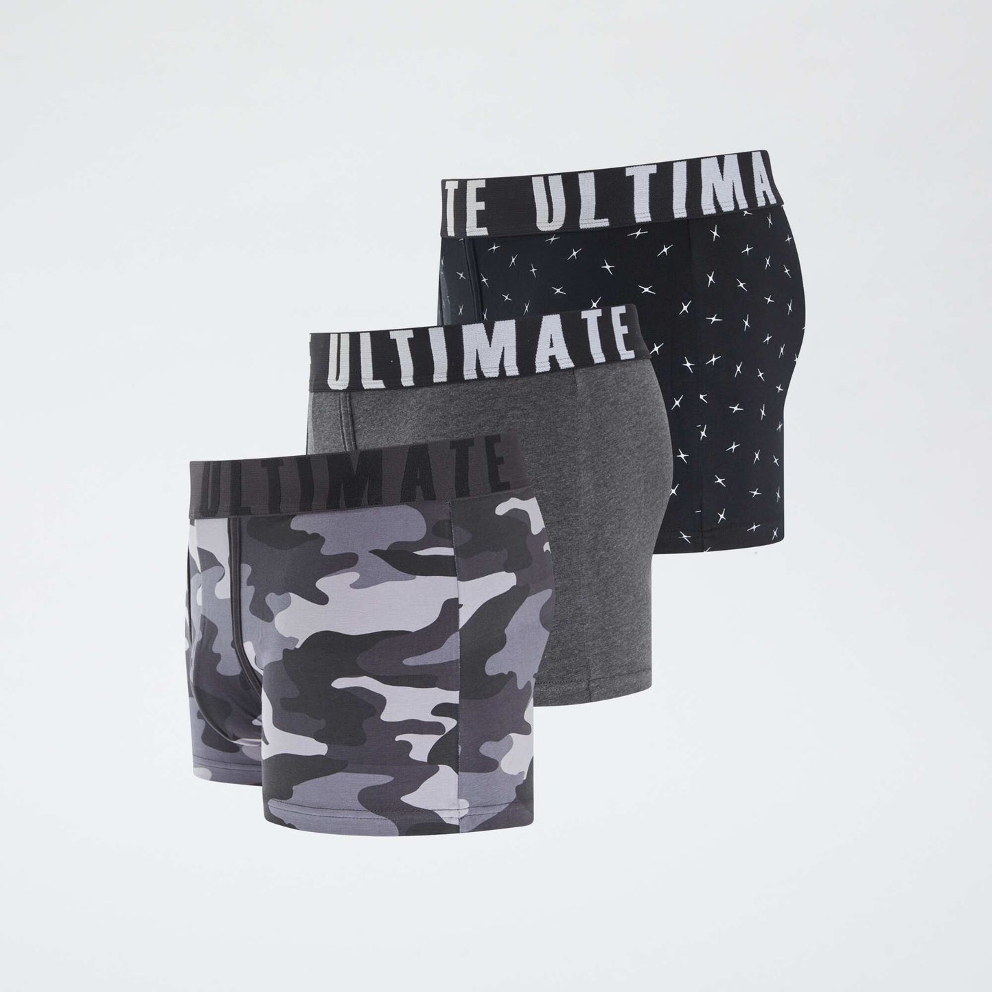 Pack of 3 patterned boxers BLACK