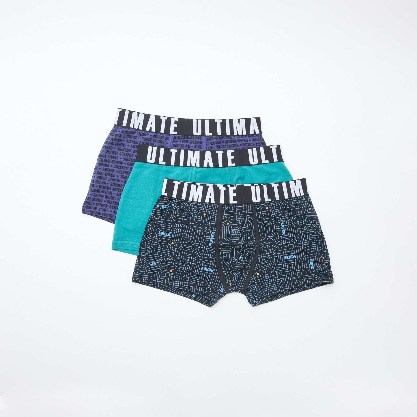 Pack of 3 patterned boxers BLUE