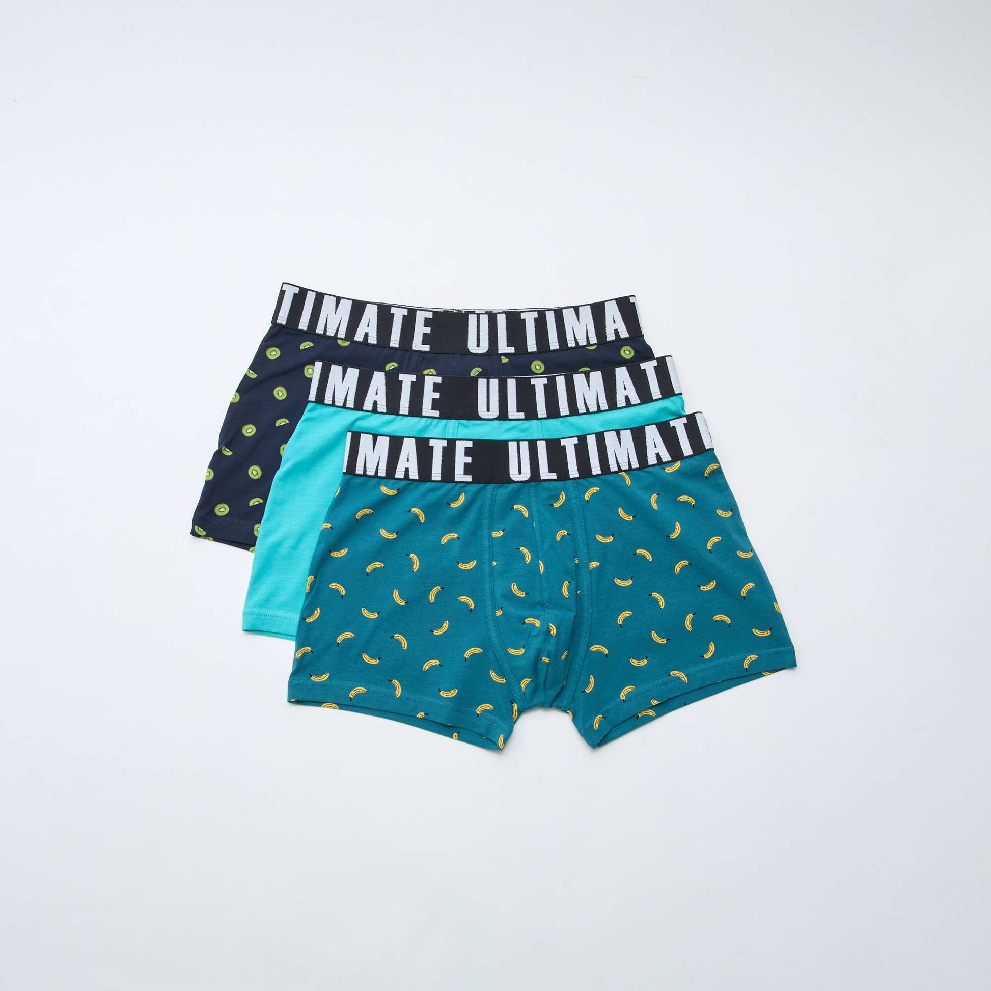 Pack of 3 patterned boxer shorts BLUE