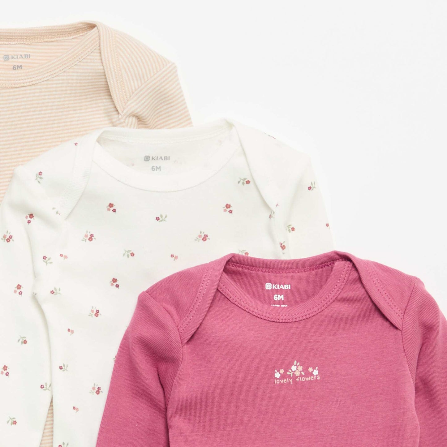 Pack of 3 long-sleeved bodies WHITE