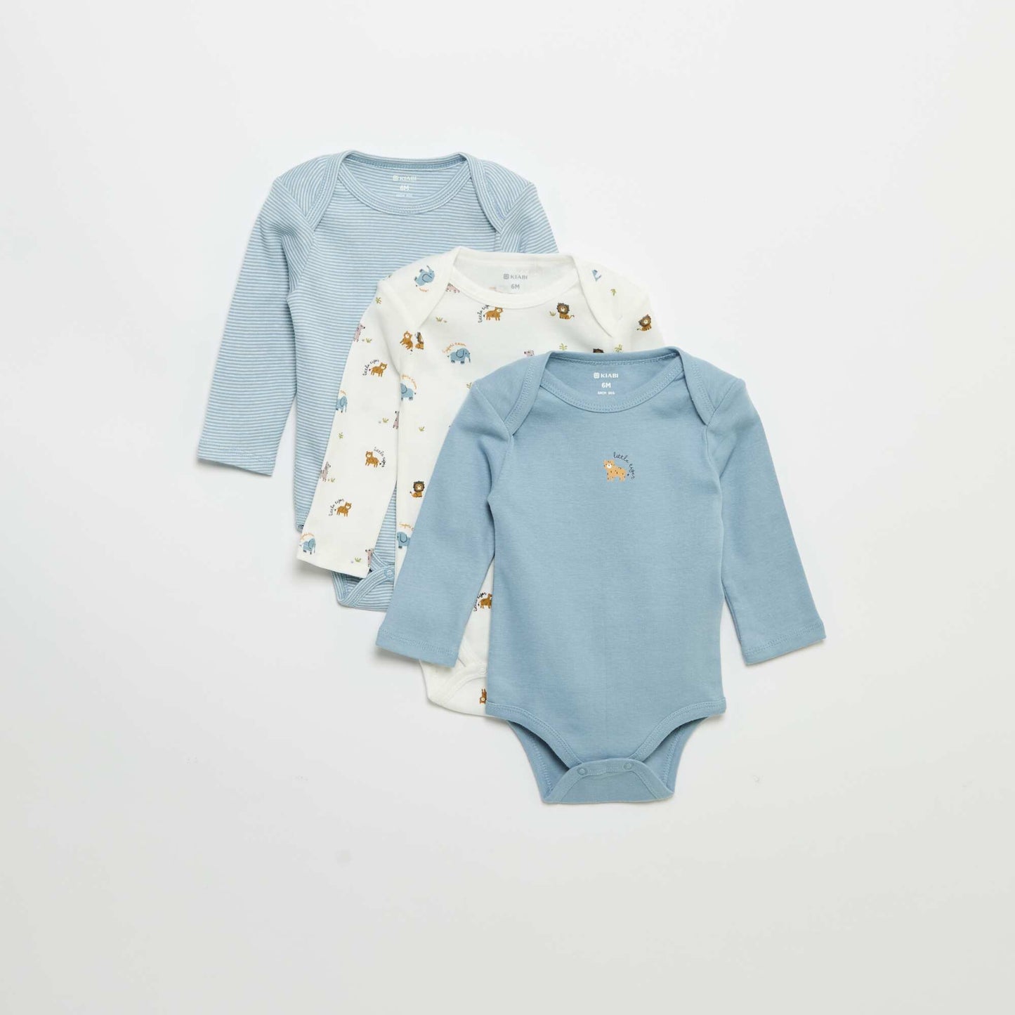 Pack of 3 long-sleeved bodies WHITE