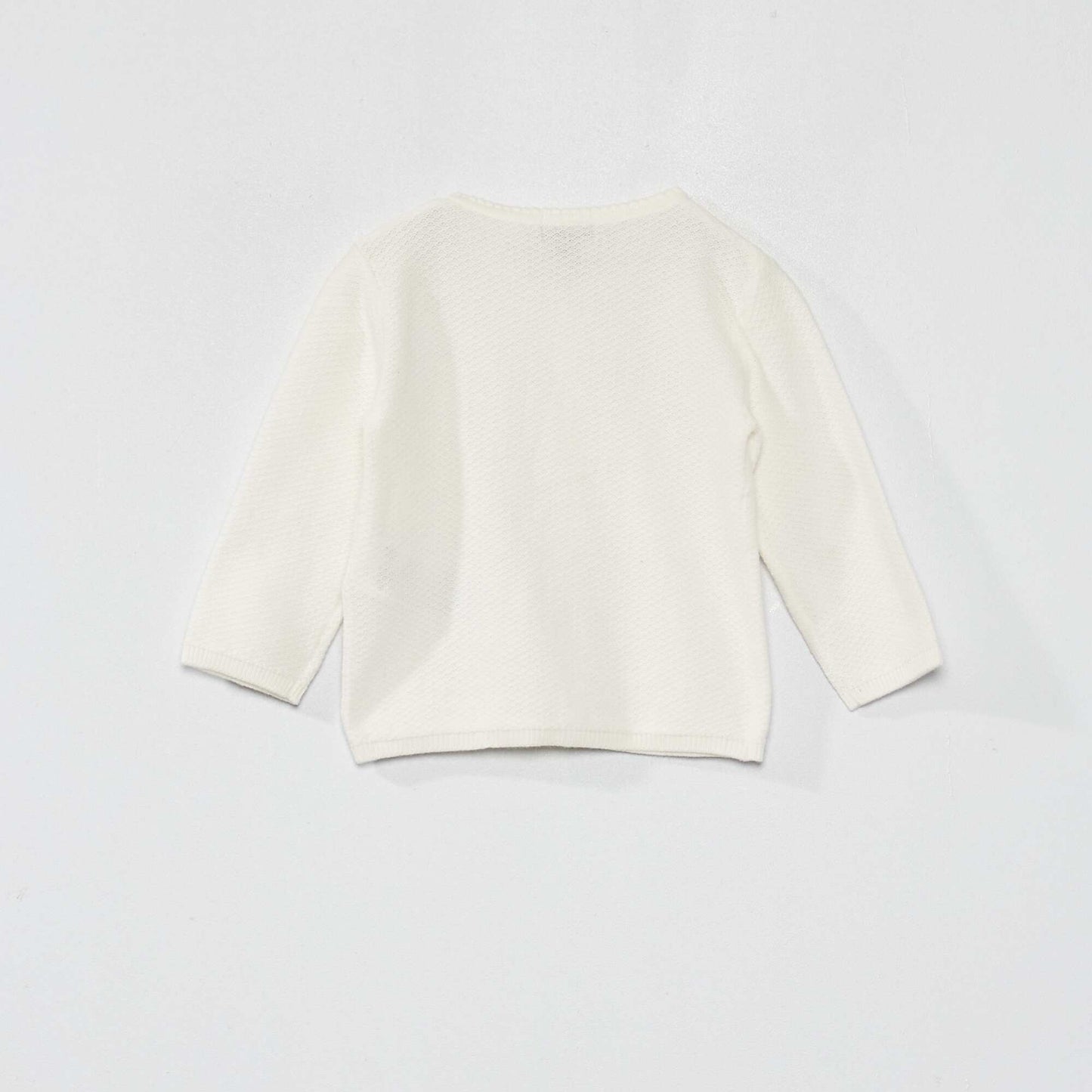 Decorative-knit cardigan White