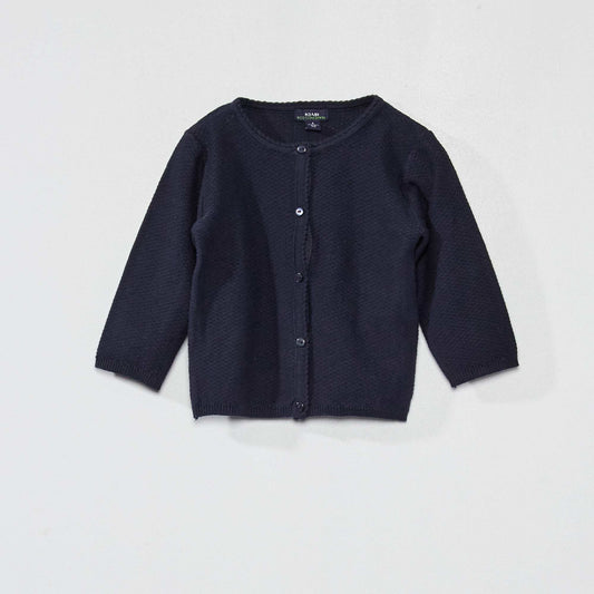 Decorative-knit cardigan BLUE