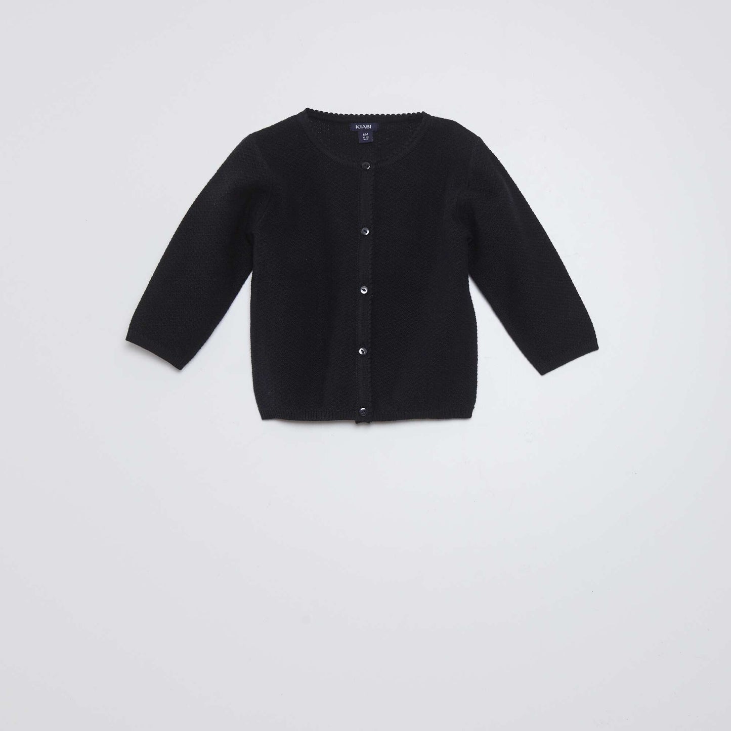 Decorative-knit cardigan black