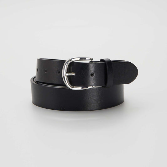 Basic faux leather belt black
