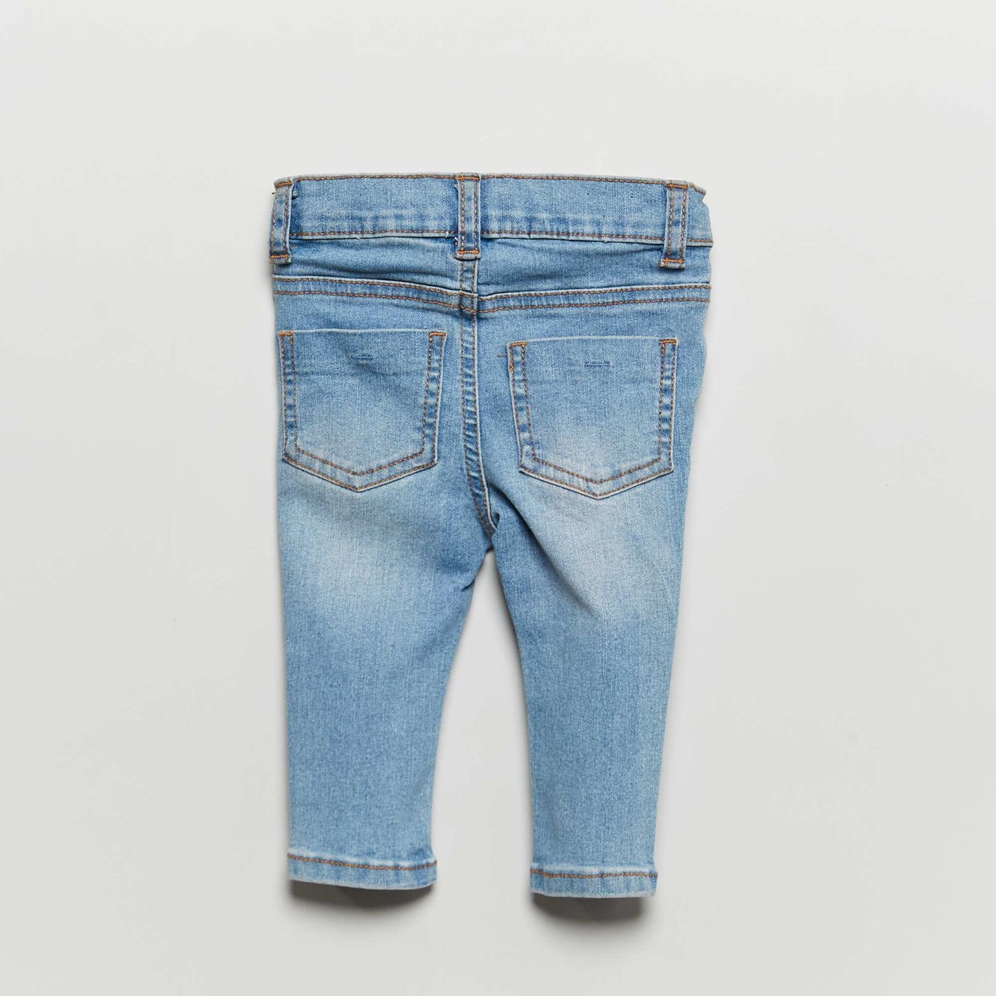 Slim-fit stretchy jeans with adjustable waist BLUE