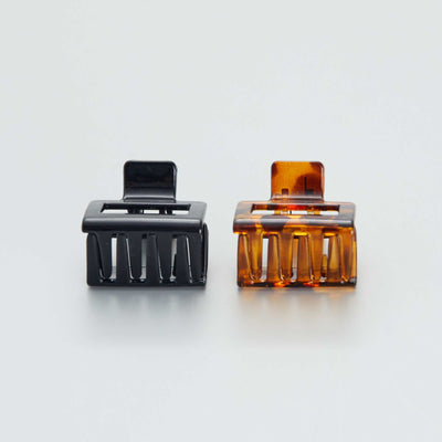 Pack of 2 square claw hair clips BROWN