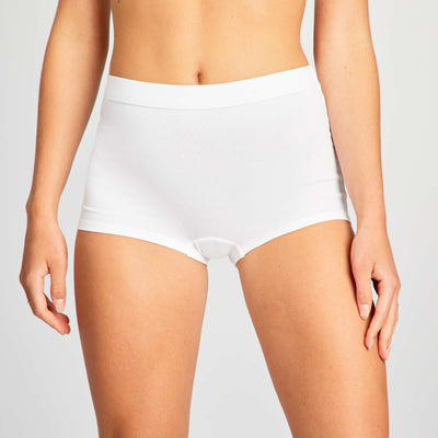 Pack of 2 pairs of cotton boy shorts WHITE