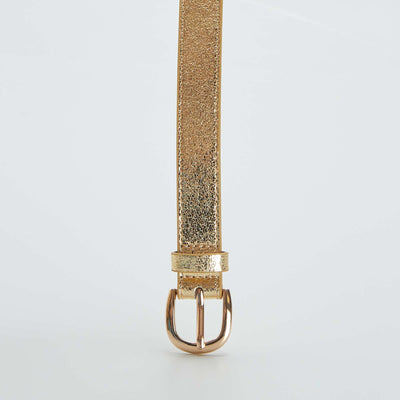Iridescent textured belt BEIGE